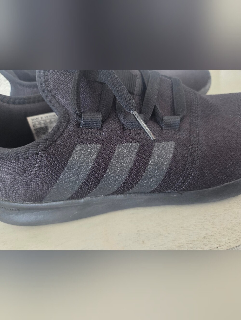 adidas Women's Black Slip-On Lace-Up Sneakers - Picture 5 of 9